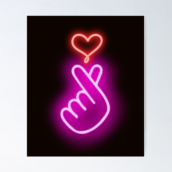 Item preview, K-Pop Lover | Finger Heart | Neon  designed and sold by House-of-Roc.