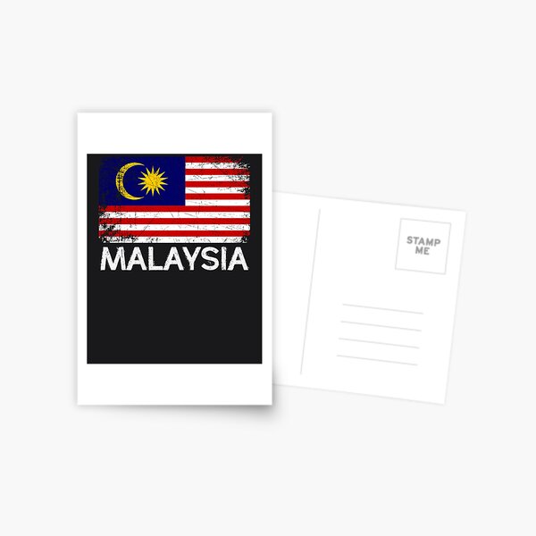 Malaysian Flag Design | Vintage Made In Malaysia Gift Postcard
