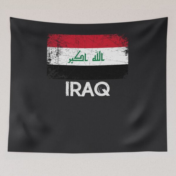 Artikelvorschau, Iaqi Flag Design | Weinlese gemacht im Irak-Geschenk entworfen und verkauft von melsens.