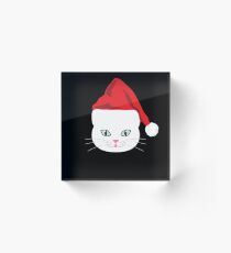 Bloque acrílico Camiseta persa del regalo de la Navidad del amante de la camiseta del gorra de Santa del gato persa