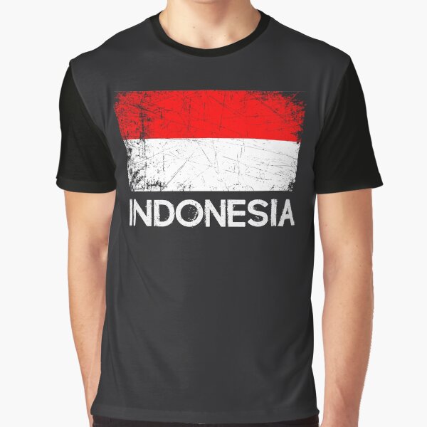 Indonesian Flag Design | Vintage Made In Indonesia Gift Graphic T-Shirt