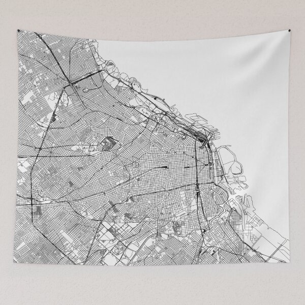 Item preview, Buenos Aires White Map designed and sold by multiplicitymap.