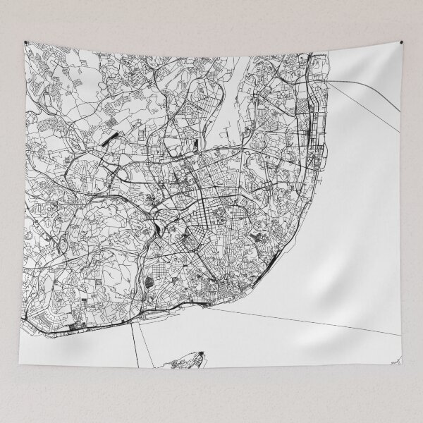 Item preview, Lisbon White Map designed and sold by multiplicitymap.