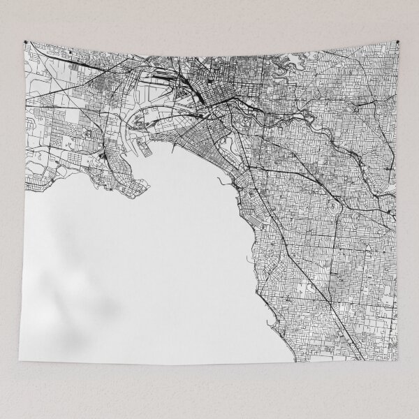 Item preview, Melbourne White Map designed and sold by multiplicitymap.