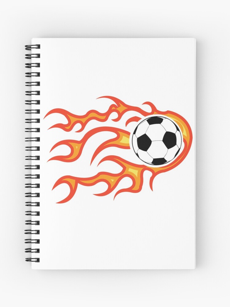 Cuaderno de espiral «Balón de fútbol en llamas» de PepaAnaRB | Redbubble