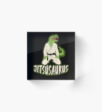 Jiu Jitsu Martial Art Dinosaur Fighter Gift Acrylic Block