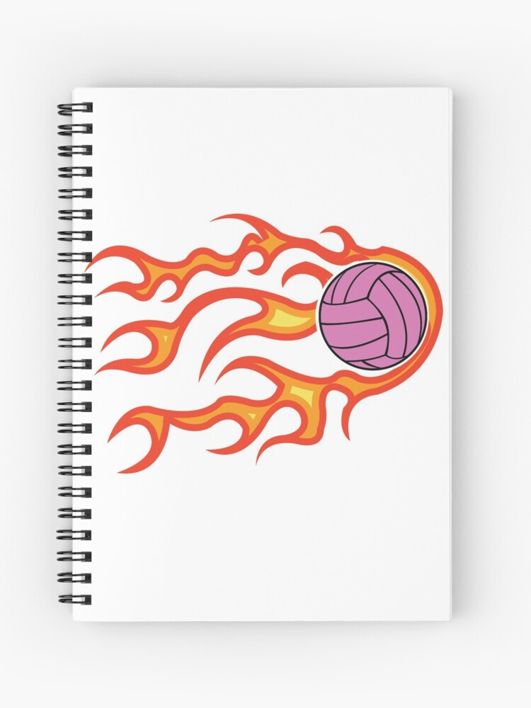 Cuaderno de espiral «Pelota de voleibol en llamas» de PepaAnaRB | Redbubble