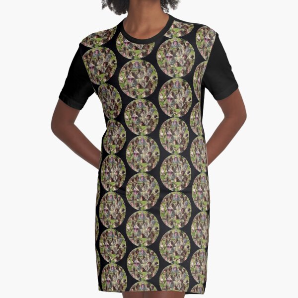 The Many Faces of Snow Monkeys Graphic T-Shirt Dress