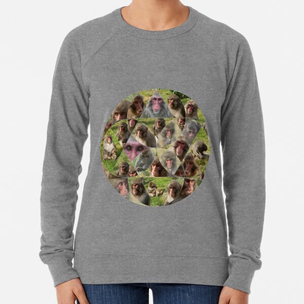 The Many Faces of Snow Monkeys Lightweight Sweatshirt