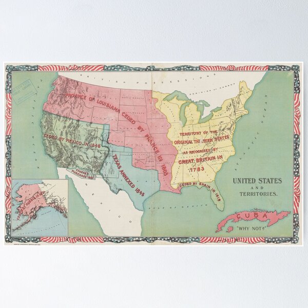 Item preview, Vintage United States Annexation Map (1898) designed and sold by BravuraMedia.