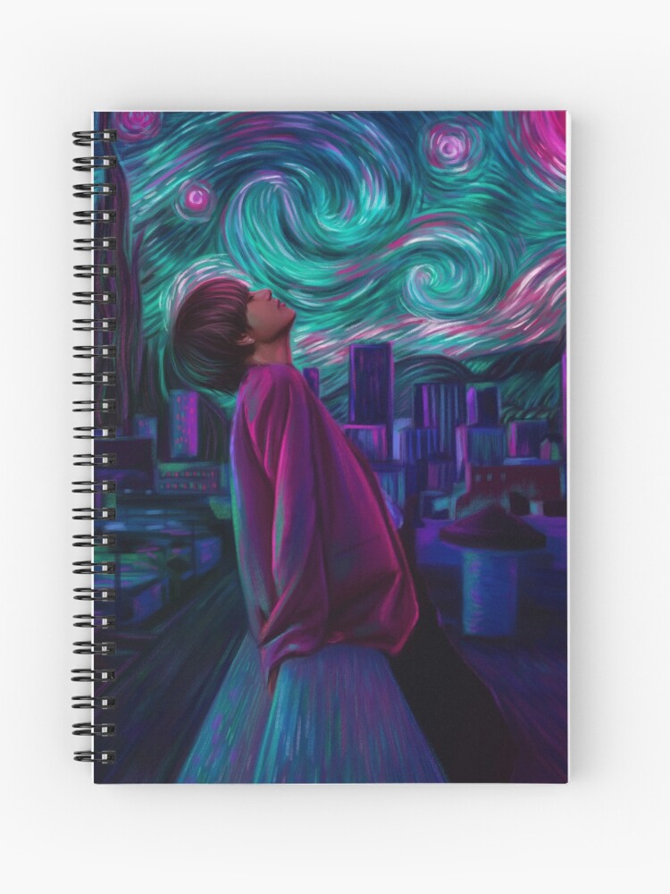 Thumbnail 1 of 3, Spiral Notebook, "Starry Night" designed and sold by Ellen-Drawings.