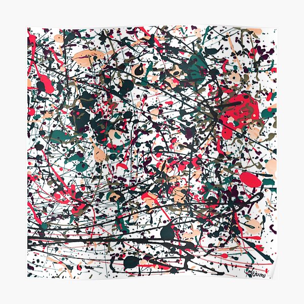 mijumi Pollock Red White Blue Poster