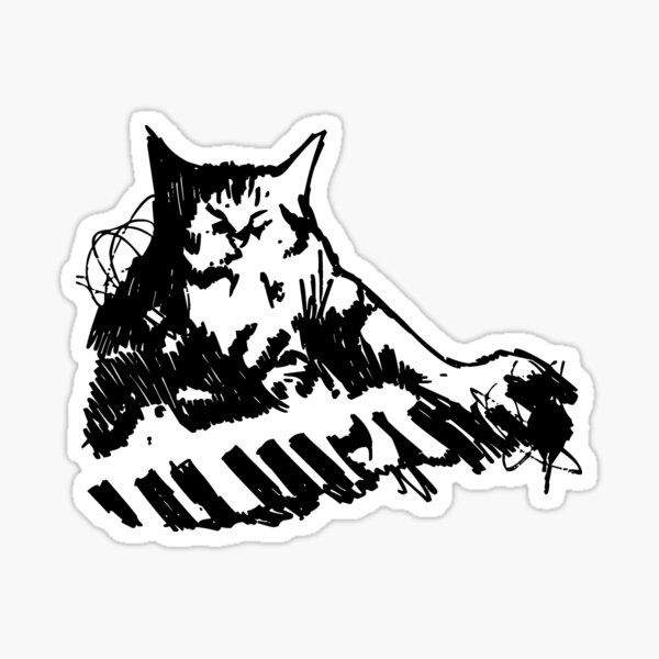 "Piano Cat Black and White " Sticker for Sale by serpentsky17 Redbubble