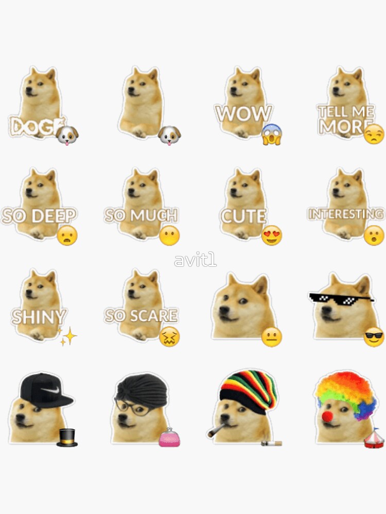 Shiba Inu Doge Memes Sticker for Sale by Willow Days