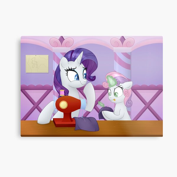 Sweetie Learns to Sew Metal Print