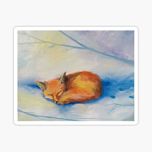 Snow Nap Sleeping Fox Sticker