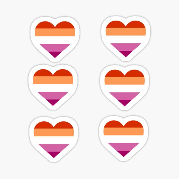 Mini Lesbian Flag Hearts Sticker