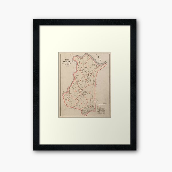 Item preview, Vintage Map of Brighton MA (1885) designed and sold by BravuraMedia.
