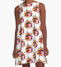 Vestido acampanado Dibujos animados de hamburguesa Durr
