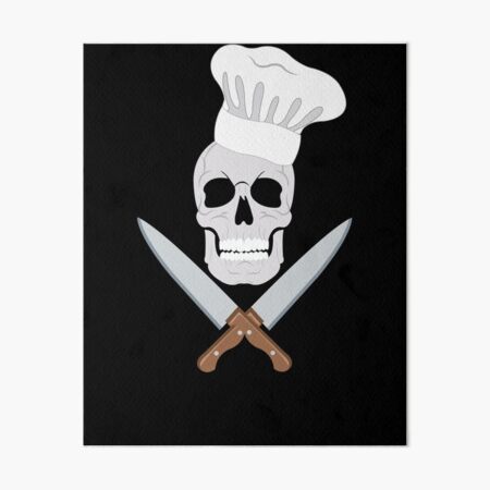 Badass Chef Skull Cross Bones Pirate Cook Art Board Print By Printpress Redbubble