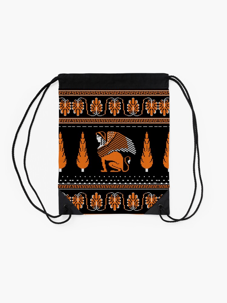 Thumbnail 2 of 3, Drawstring Bag, Ancient Knits - Greek designed and sold by flaroh.