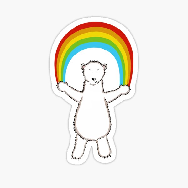 Polar Bear and Rainbow Pattern 6 Sticker