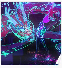 K/DA Akali Dragon Graffiti Poster