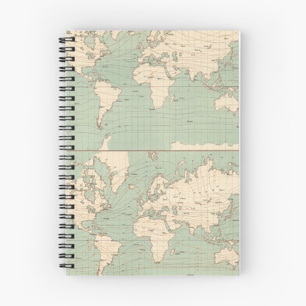 Item preview, Vintage World Isotherm Map (1850) designed and sold by BravuraMedia.