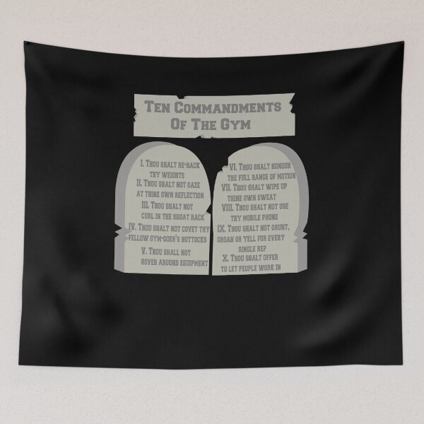 Item preview, 10 Gym Commandments - Funny Workout Fitness designed and sold by PrintPress.