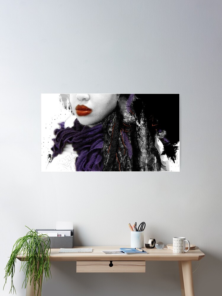 Thumbnail 2 of 3, Poster, My Favorite Scarf designed and sold by AngieRedmondArt.