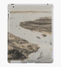 Vintage Pictorial Map of New York City Harbor (1854) iPad Case/Skin