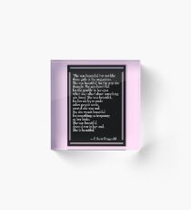 F. Scott Fitzgerald's 'She Was Beautiful' Acrylic Block