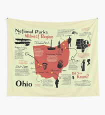 Tela decorativa Mapa Pictórico de Parques Nacionales de Ohio