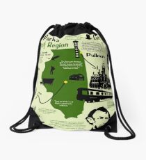 Illinois National Park Infographic Map Drawstring Bag