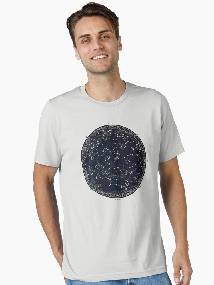 Antique Map of the Night Sky, 19th century astronomy