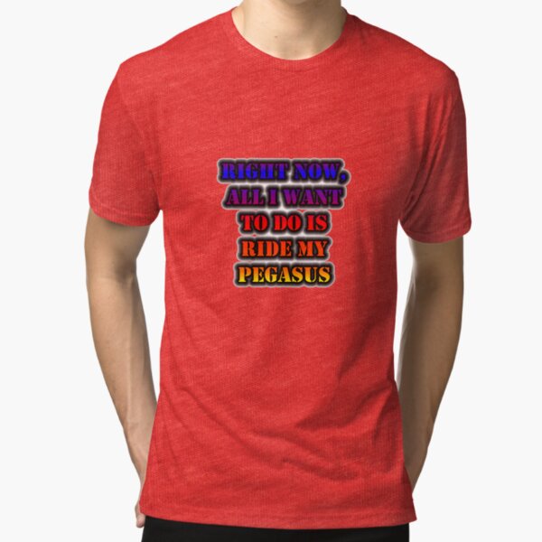 Right Now, All I Want To Do Is Ride My Pegasus Tri-blend T-Shirt