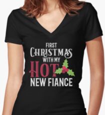 Engagement Christmas First Christmas Hot Fiance Women's Fitted V-Neck T-Shirt