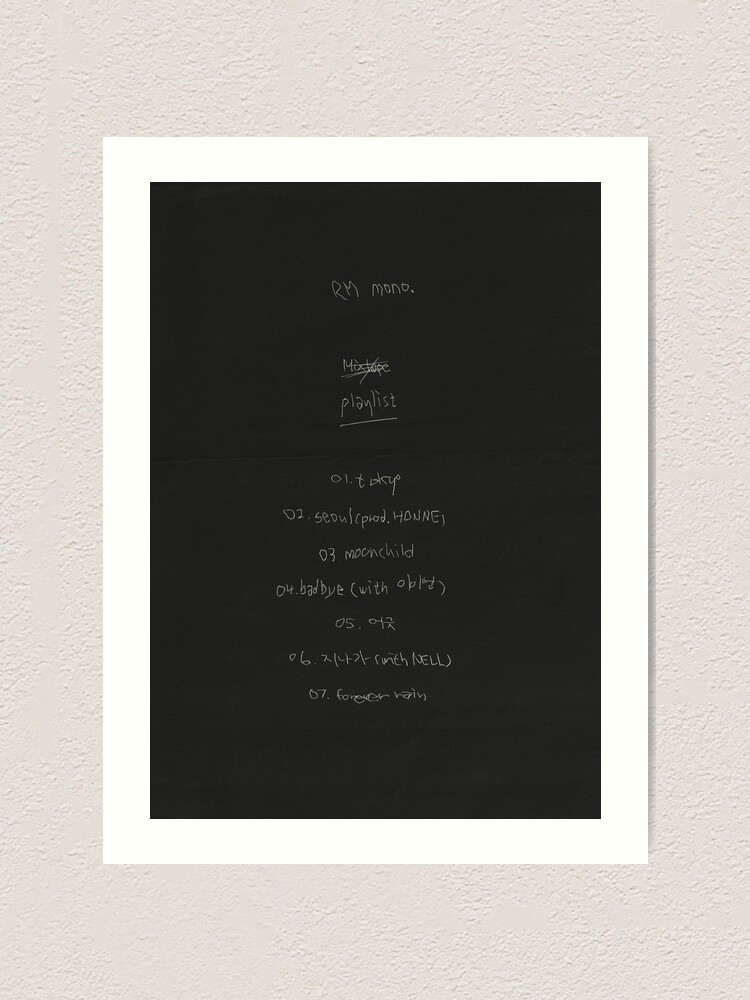 RM Mono Mixtape inspired Art Print A5A6