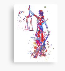 Lady justice, watercolor lady justice, lady justice print, lady justice art, watercolor art, watercolor print Canvas Print