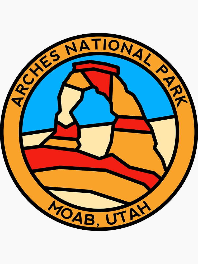 Thumbnail 3 of 3, Sticker, Delicate Arch Design - Arches National Park designed and sold by strayfoto.