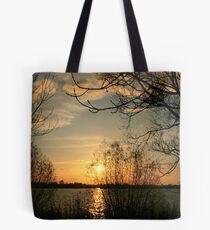 Sunset in Elbe River Tote Bag
