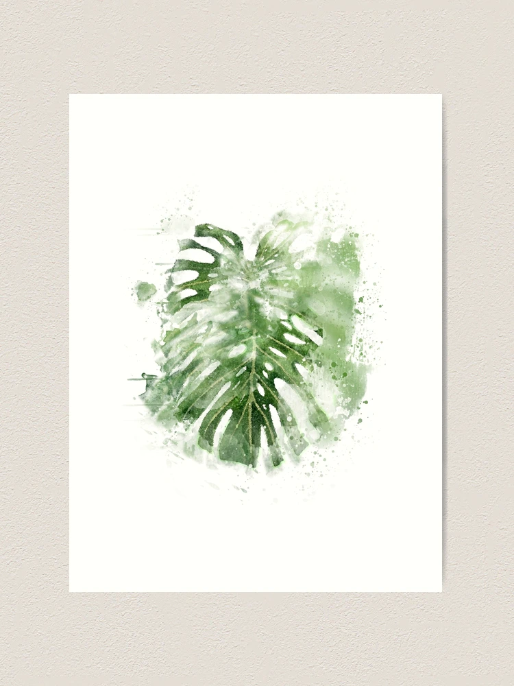 Monstera 2024 Leaf Tropical Botanical Painting (Ultra-High Resolution) printed on Modern Acrylic