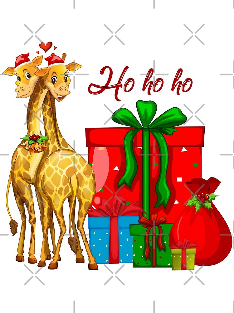 Christmas Giraffes Ho Ho Ho by IconicTee