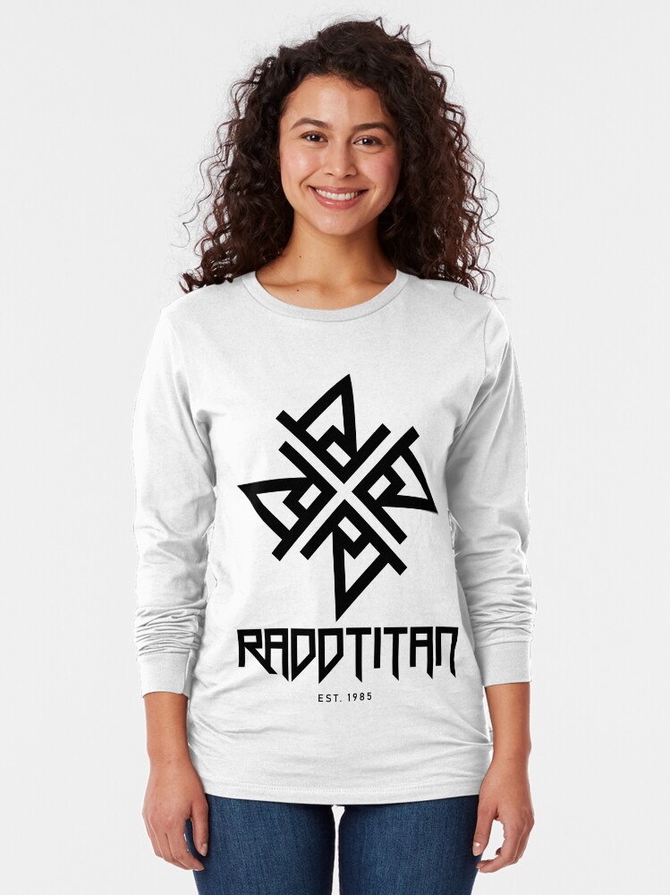 Thumbnail 2 of 5, Long Sleeve T-Shirt, Black Star and Logo Big - RaddTitan designed and sold by RaddTitan.