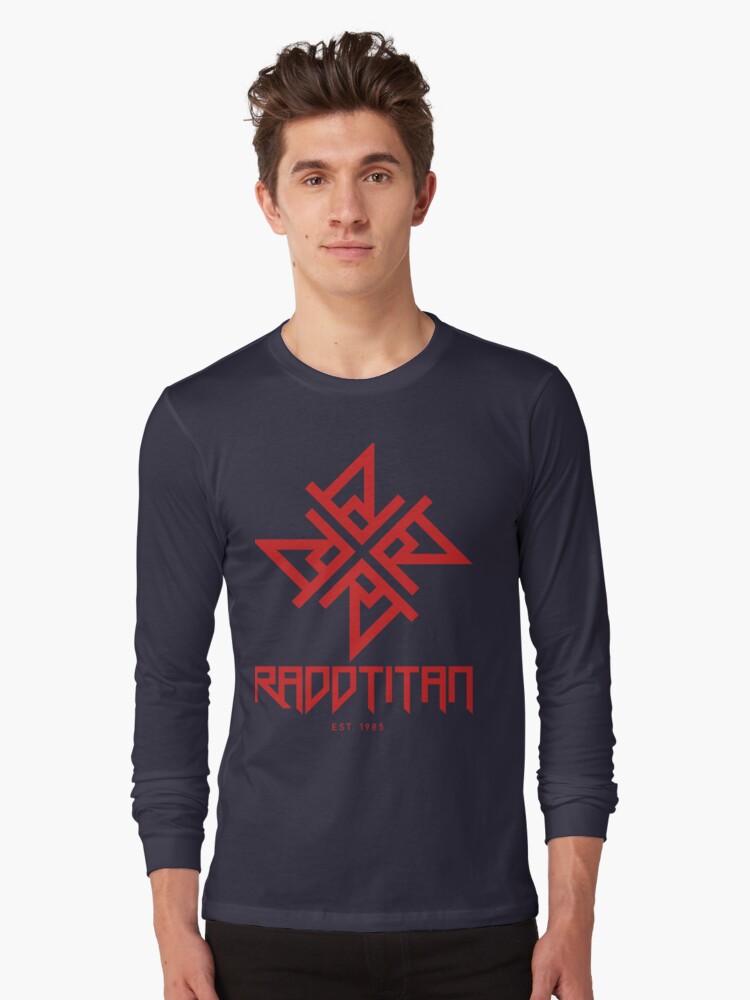Thumbnail 1 of 5, Long Sleeve T-Shirt, Red Star and Logo Big - RaddTitan designed and sold by RaddTitan.