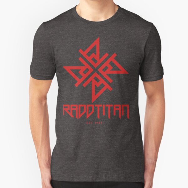 Red Star and Logo Big - RaddTitan Slim Fit T-Shirt