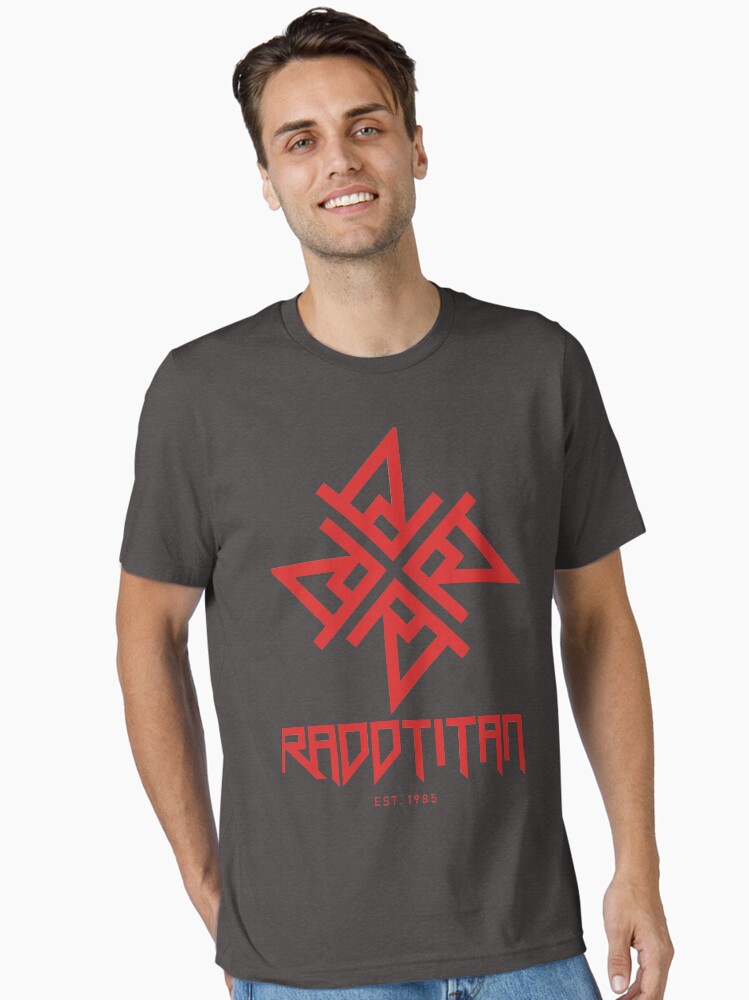 Thumbnail 2 of 7, Essential T-Shirt, Red Star and Logo Big - RaddTitan designed and sold by RaddTitan.