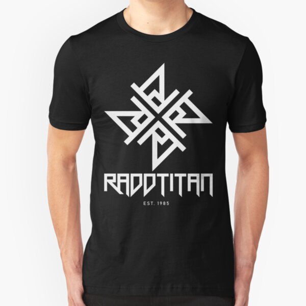 White Star and Logo Big - RaddTitan Slim Fit T-Shirt