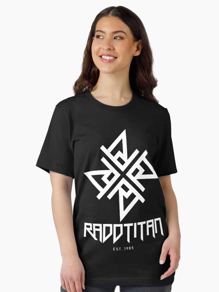 Thumbnail 2 of 7, Essential T-Shirt, White Star and Logo Big - RaddTitan designed and sold by RaddTitan.
