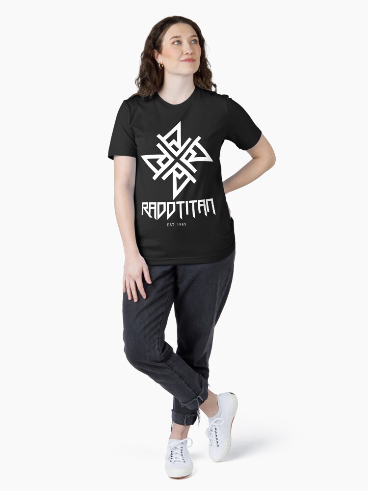 Thumbnail 4 of 7, Essential T-Shirt, White Star and Logo Big - RaddTitan designed and sold by RaddTitan.